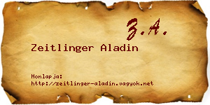 Zeitlinger Aladin névjegykártya